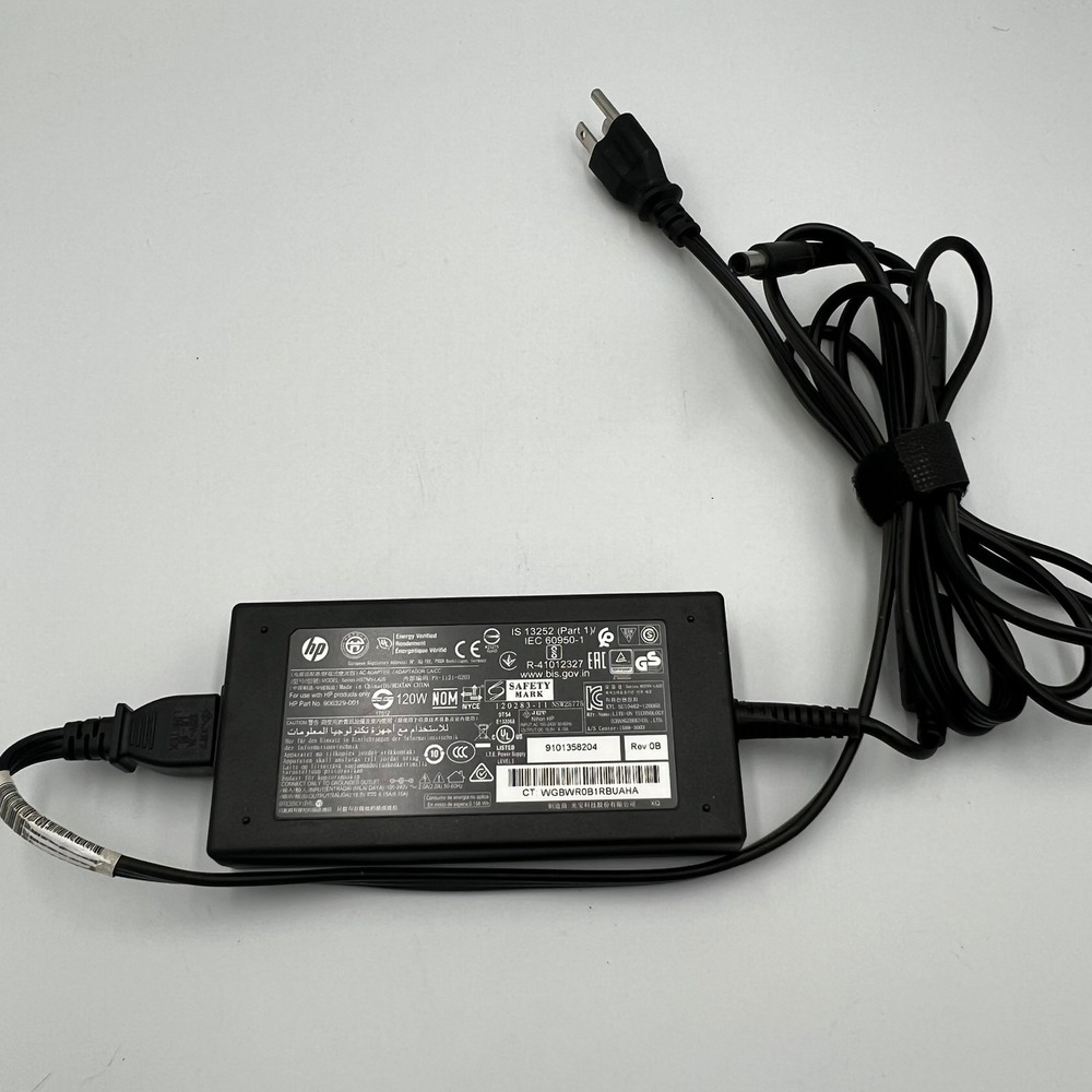 HP AC Adapter Laptop Charger 120W Black Very Good HSTNN-LA25 19.5V 6.15A